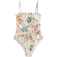 Next Badeanzug Bauchformender Bandeau-Badeanzug mit Rüschen (1-St)