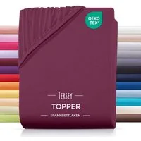 Carpe Sonno Spannbettlaken Topper Spannbetttuch Jersey 140x200 160x200 180x200 200x200 Baumwolle, Jersey, Gummizug: rundum, (1 Stück), Topper Spannbettlaken 180x200 für Matratzen bis 10cm Höhe