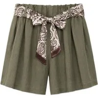 ITALY VIBES Shorts - Kurze Hosemit Bindegürtel - leichte Viskose Shorts - Damen Shorts ONE SIZE passend von Größen S-L