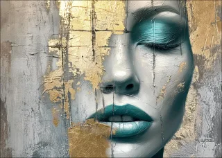 Aludibondbild PAINTED FACE I