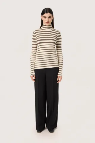 Strickpullover Slim fit brown white
