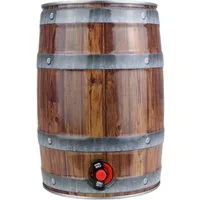 ich-zapfe Getränkespender 5L Partyfass mit Zapfhahn, Holzoptik