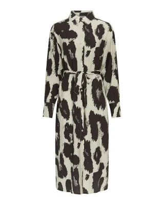 msch copenhagen - MSCHKaralie Jusia Shirt Dress AOP licorice leo - Gr. - M