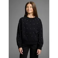Bruno Banani Sweatshirt Kurzgeschnittenes Sweatshirt mit Strass-Steinen Für TEENS. Trendiges Shirt mit Strass-Steinen