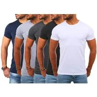 Young & Rich T-Shirt Herren Uni Basic rundhals Ausschnitt Unterziehshirt 1701 Rundhalsauschnitt unifarben kurzarm regular fit