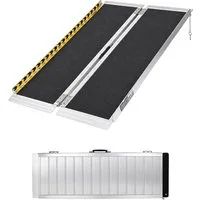 TRUTZHOLM Auffahrrampe Rollstuhlrampe klappbar Traglast 272 kg Länge 122cm Alu mit Tragegriff (1-St), Friktionsbeschichtete, 72,5 cm breite Lauffläche, platzsparend