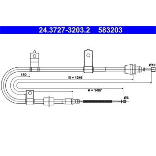 ATE Handbremsseil hinten Kia Picanto 1 24.3727-3203.2