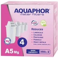 AQUAPHOR Kalk- und Wasserfilter A5 Mg. Pack 4 Filterkartuschen, Bis zu 350 l. Kapazität, Zubehör für, Tischwasserfilter Provence, Smile, Prestige, AQUALEN Technologie, Reichert das Wasser mit Magnesium an