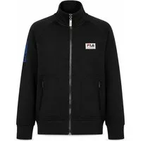 Fila Sweatjacke FILA Jungen Track Jacket FAT0149 Schwarz 146-152 (Einzelartikel, 1-tlg) 80% Baumwolle, weich, hoher Komfort