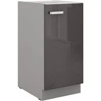 Küchen-Preisbombe Unterschrank 40 cm Küche Bianca Grey Grau Hochglanz Küchenzeile Küchenblock