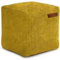 Green Bean Pouf Cube Cord (Indoor Sitzhocker Sitzkissen Fußhocker Relax-Sessel, Made in Germany), die ideale Ergänzung zum Sitzsack