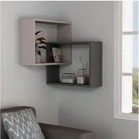 Decortie Eckregal Ring, Eck- Wandregal, Modernes Bücherregal, 60 x 20 x 68 cm