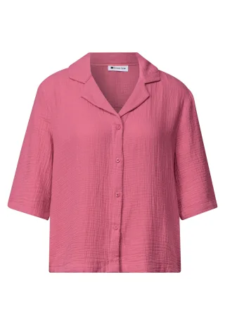 Street One - Musselin Bluse mit Bowling-Kragen blush berry - Gr. - 46