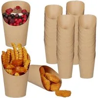 relaxdays Einwegbecher 200x Kraftpapier Becher, Papier