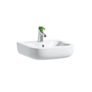 LAUFEN Waschtisch, Florakids, 450x410, 1 Hahnloch mittig, mit Überlauf, weiß, 81503.1, 8150310001041 H8150310001041