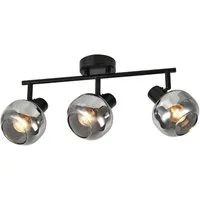 ZMH Deckenleuchte Wohnzimmer 350° Drehbar Rauchgrau Glas Retro Flurlampe für Küche, Vertikale Drehung: 90 Grad, ohne Leuchtmittel