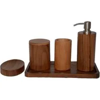 houseproud Badaccessoire-Set Timber Craft Badset aus Akazienholz, 5 tlg., geöltes Akazienholz