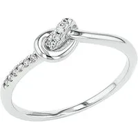 Amor Fingerring Knoten-Optik, mit Zirkonia (synth)