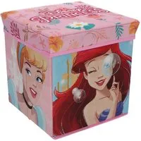 Disney Princess Aufbewahrungsbox Sitzbox – 30x30x30 cm Aufbewahrung und Sitzmöglichkeit für Kinder
