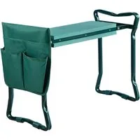 FIVMEN Kniebank Arbeitshocker mit Kniekissen Gartenarbeit Hocker Kniehilfe bis 150 kg, EVA-Schaumstoff Stahl mit Werkzeugtaschen Krallen, 58 x 28 x 49 cm