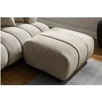 riess-ambiente Fußhocker ADLON 100cm champagner greige · Fußhocker aus Bouclé-Stoff für Sofas (Einzelartikel, 1 St), Polsterhocker mit Teddystoff · Wohnzimmer · Federkern · Ziersteppung