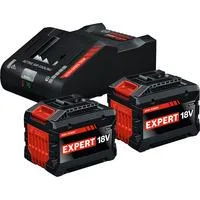 EXPERT Starter-Set 18V, 2x EXBA 18V-150 + Ladegerät EXAL18V-160 schwarz, 2x Li-Ionen Akku 15Ah, AMPShare Alliance