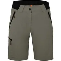 Bergson Outdoorhose VIDAA COMFORT Bermuda Damen Wandershorts, leicht, strapazierfähig, Normalgrößen, grau/grün