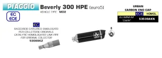 Sport Auspuff Arrow URBAN Alu BLACK Piaggio Beverly 300 HPE Bj. 2021-2024 +Kat/e-geprüft/EURO-5
