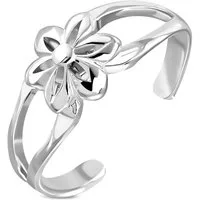 BUNGSA Zehenring Zehenring Blume Silber aus Messing Damen, Zehring Toering