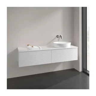 Villeroy und Boch Antao Waschtisch-Unterschrank K38150GF 160x36x50cm, Hahnlochbohrung, Waschbeckenplattenfarbe Lack, glossy white lacquer