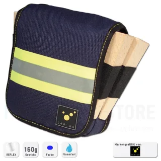 Holster | tee-uu | MASTER | blau | 3 Innenfächer | 2 Halteschnüre mit Karabiner | 4 Elastikschlaufen außen | Reflexstreifen | Kennzeichnungsfeld