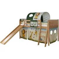 Ticaa Hochbett Rutschbett "Ekki" Country Buche Natur
