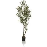 Kunstpflanze OLIVE I Künstliche Pflanze Höhe 172.0 cm Olive Olive, hjh OFFICE, Höhe 172.0 cm, Künstliche Pflanze Olivenbaum im Kunststoff-Topf Kunstbaum Deko Baum