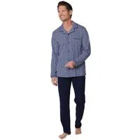 Pastunette Schlafanzug Herren Pyjama lang geknöpft (2 tlg) Baumwolle