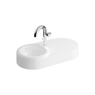 VitrA Liquid asymmetrischer Waschtisch 80 cm Becken links mit Hahnloch ohne,7314B403-0041 7314B403-0041