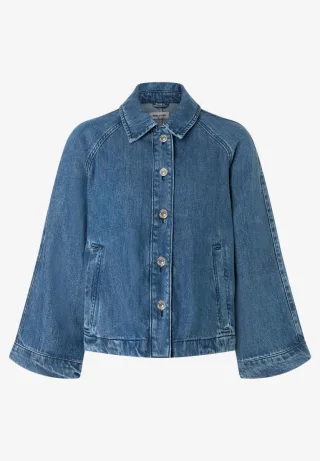 MORE & MORE - Jeansjacke mit Flare-Ärmeln blau - Gr. - 34