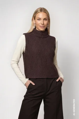 monari - Strickpullunder black coffee - Gr. - 38