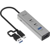 USB-C/USB-A Charging Metal HUB 4 Port, USB-Hub silber