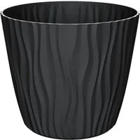 Engelland Blumentopf Pflanztopf mit Drainagesystem (Vorteils-Set, 1 St., robuster PP-Kunststoff), 3D-Wellenoptik, UV-resistent, Drainagesystem, direkte Bepflanzung