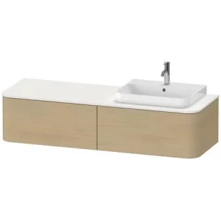 Duravit Happy D.2 Plus Konsolenwaschtischunterbau wandhängend Mediterrane Eiche Matt 1600x550x354 mm HP4944R71710010