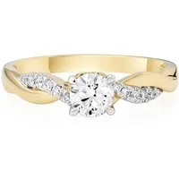 Jumpeak Diamantring Diamant Ring Damen,Gold Ring,Lab Grown Diamant Ring,RundKrallenfassung, 0.3ct,DE,VVS VS,Verlobungsringe Frau,Wedding Ring,Geschenk Schwester