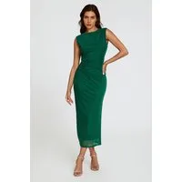 FS Collection Abendkleid Midikleid Etuikleid Abendkleid Bodyconkleid Cocktailkleid (XS (EU:36 / UK:8) · S (EU:38 / UK:10) · M (EU:40 / UK:12) · L (EU:42 / UK:14) · XL (EU:44 / UK:16) Mesh-Obermaterial, Drapierungen, figurbetonter Schnitt