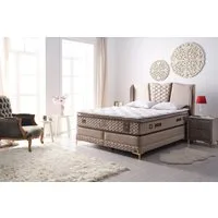 BAMBI YATAK Boxspringbett Set, Bambi Luxia, Schlafzimmerbett, Matratze mit Topper, H4/H5 Fest (1 x Matratze, 2 x Bettkasten, 1 x Bettkopfteil), Taschenfederkernsystem, Hyper-Schaum, Luftkapsel, Matratzenhöhe: 27 cm