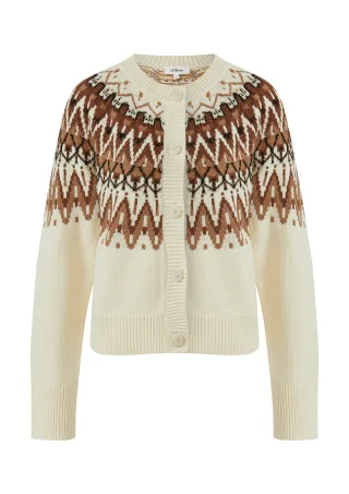 s.Oliver - Strickjacke creme/mehrfarbig - Gr. - 36