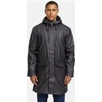 Indicode Regenmantel Herren INTommy Nässeschutz Herrenjacke mit Kapuze und vielen funktionalen Taschen