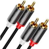 deleyCON deleyCON 1m Cinch Kabel RCA HiFi Audio Kabel Audiokabel Heimkino Audio- & Video-Kabel