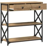 vidaXL Beistelltisch Konsole Tisch Artisan-Eiche 75 x 28 x 75 cm (1-St)