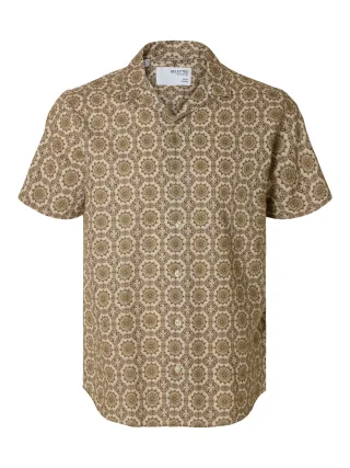 SELECTED MEN - SLHREGSUN SHIRT SS RESORT oatmeal - Gr. - L