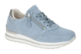 Gabor 66.528.86 TURIN Damenschuhe Sneaker Azur/Silber Extra Weit - Komfort Fu...