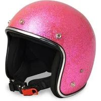 Alpha Speeds Motorradhelm ATELIER — Flake Blossom, Jethelm Fiberglas • Metal-Flake Rosa, nur ca. 800 g, inkl. herausnehmbare Wangenpolster, Slim & Smart Fit